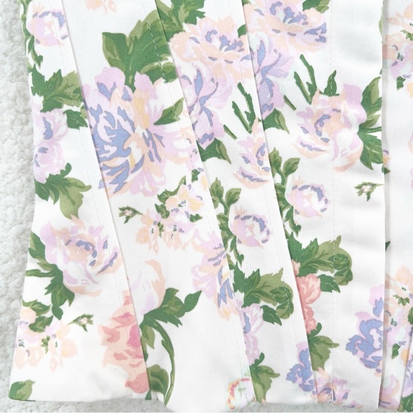 ZARA FLORAL PINK PURPLE CORSET TOP Size M NEW - Picture 6 of 10